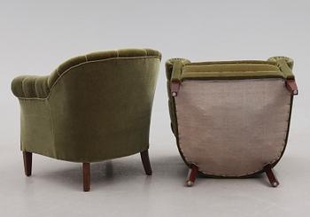 FÅTÖLJER, 1 par, 1900-talets första hälft.