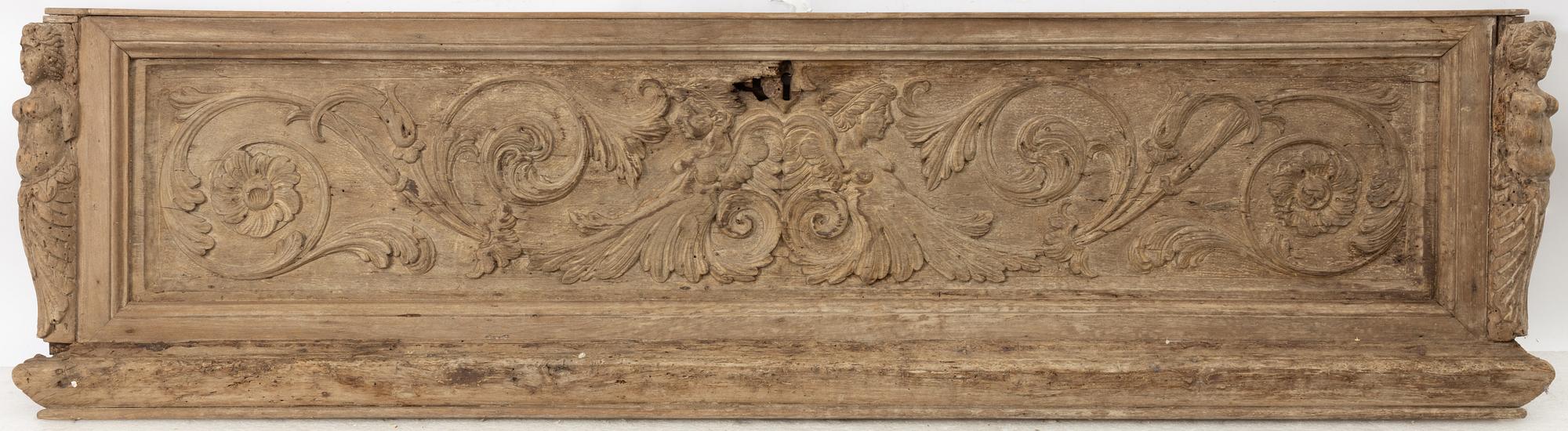An Italian carved baroque panel, 17th / 18th century.