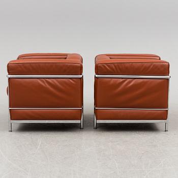 LE CORBUSIER, PIERRE JEANNERET & CHARLOTTE PERRIAND a pair of LC2 easy chairs for Cassina, Italy.