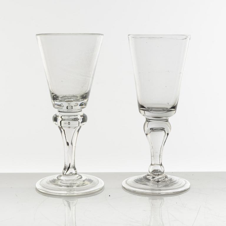 Two glasses, probably Swedish, 18th century.