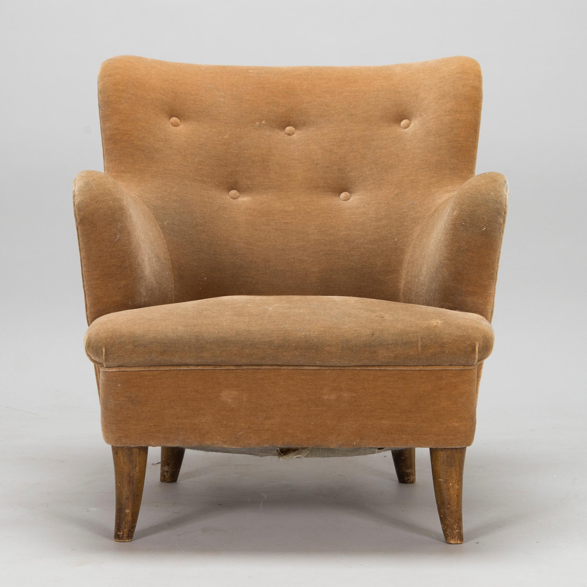 Fåtölj, 1900-talets mitt, sannolikt Boman, Åbo.