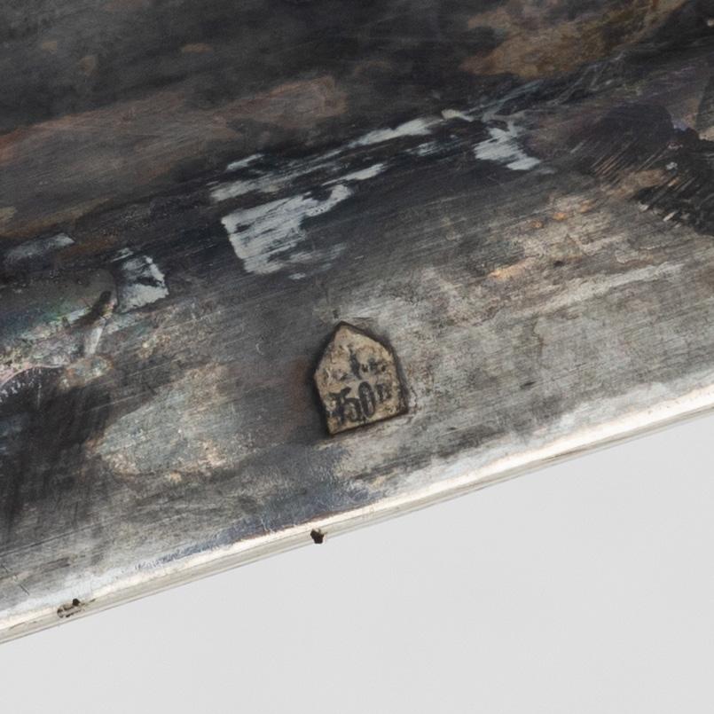 A silver ink-well, with Swedish import marks.