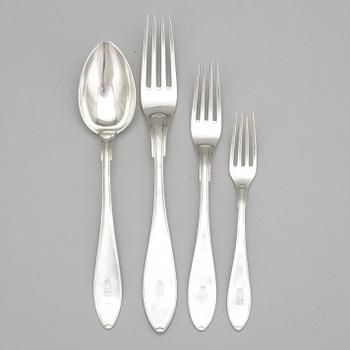 BESTICK, 23 delar, silver, A G Dufva, Stockholm, bl.a. 1913, vikt 986 gram.
