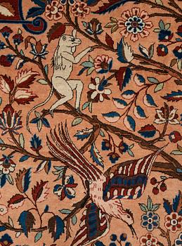 Matto, a semi-antique Kashan, a so called Dabir, ca 383,5-387,5 x 269,5-275 cm.