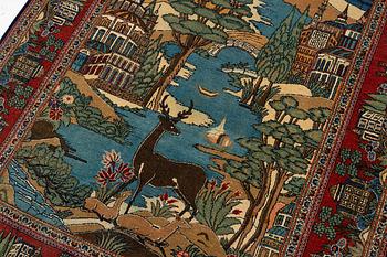 Matta, Keshan, figural. ca 216 x 130 cm,