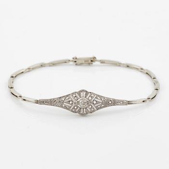 Armband, 18K vitguld med gammalslipad och rosenslipade diamanter.