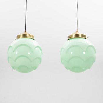 Ceiling lamps, a pair, functionalism, 1940s.