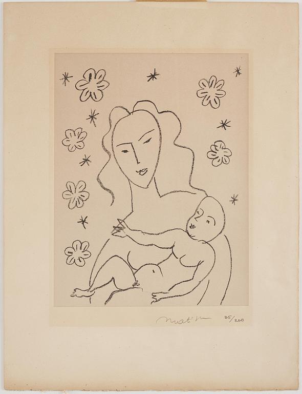 Henri Matisse, "Vierge et Enfant sur Fond de Fleurs et d'Etoiles".