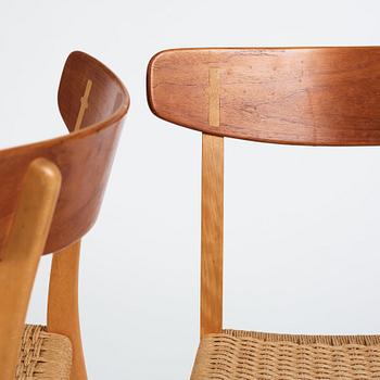 Hans J. Wegner, stolar, 12 st, "CH-23", Carl Hansen & Son, Danmark 1950-60-tal.