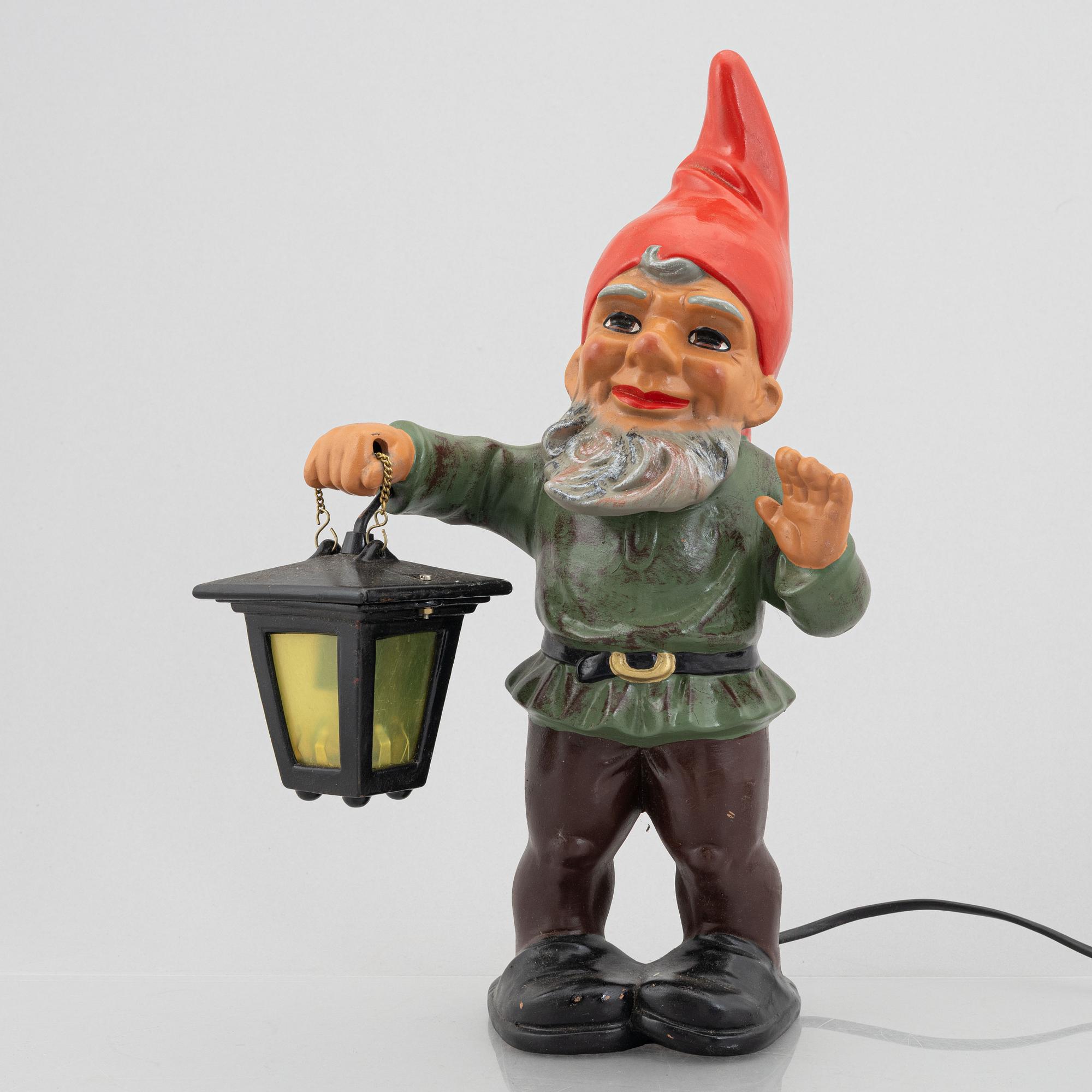 Figure with lighting in the shape of a gnome, probably Heissner, West Germany, second half of the 20th Century.