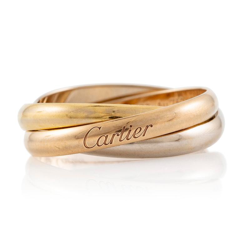 A Cartier "Trinity" ring 18K gold in three colours.