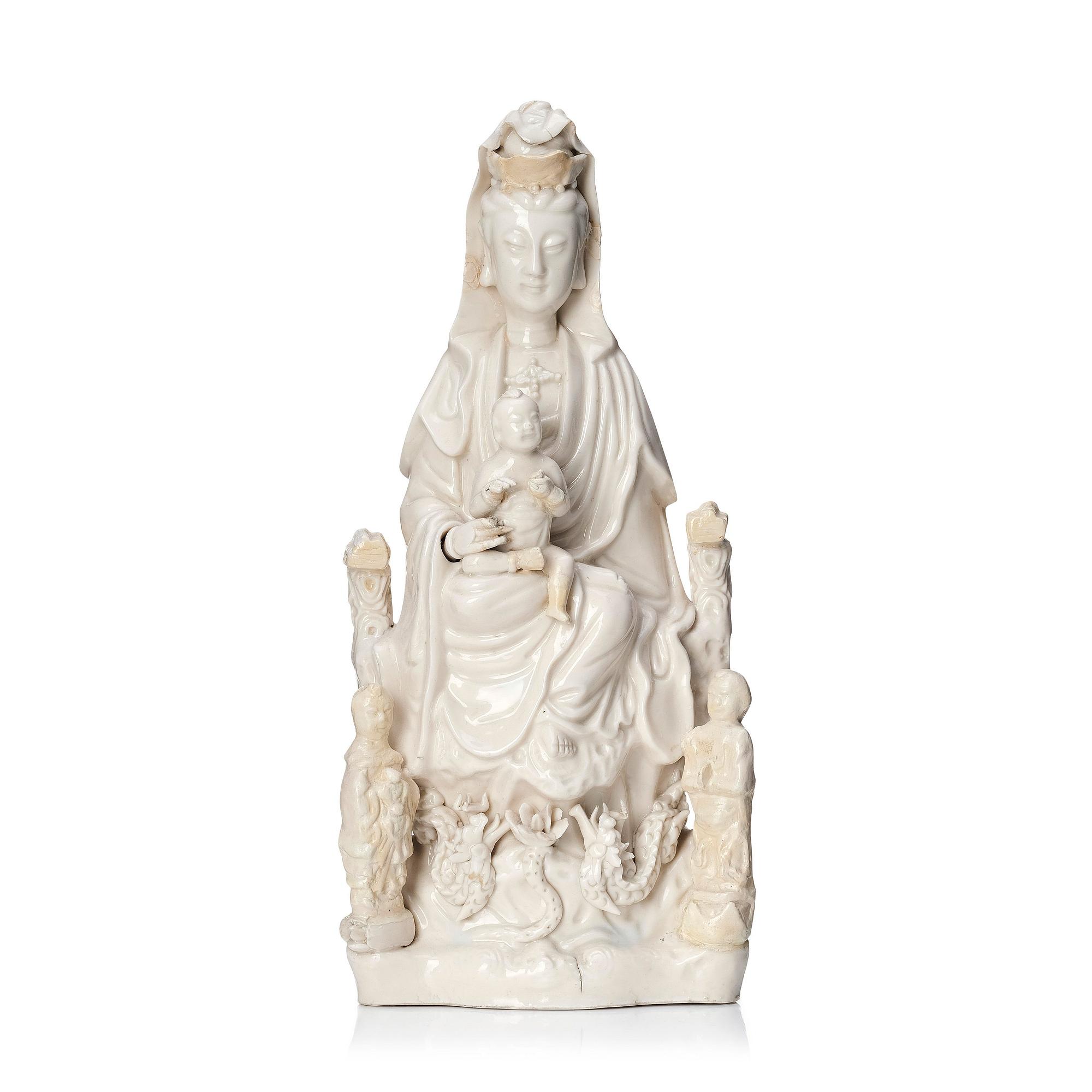 Guanyin, blanc de chine. Kina, Dehua, sen Mingdynasti/tidig Qingdynasti.