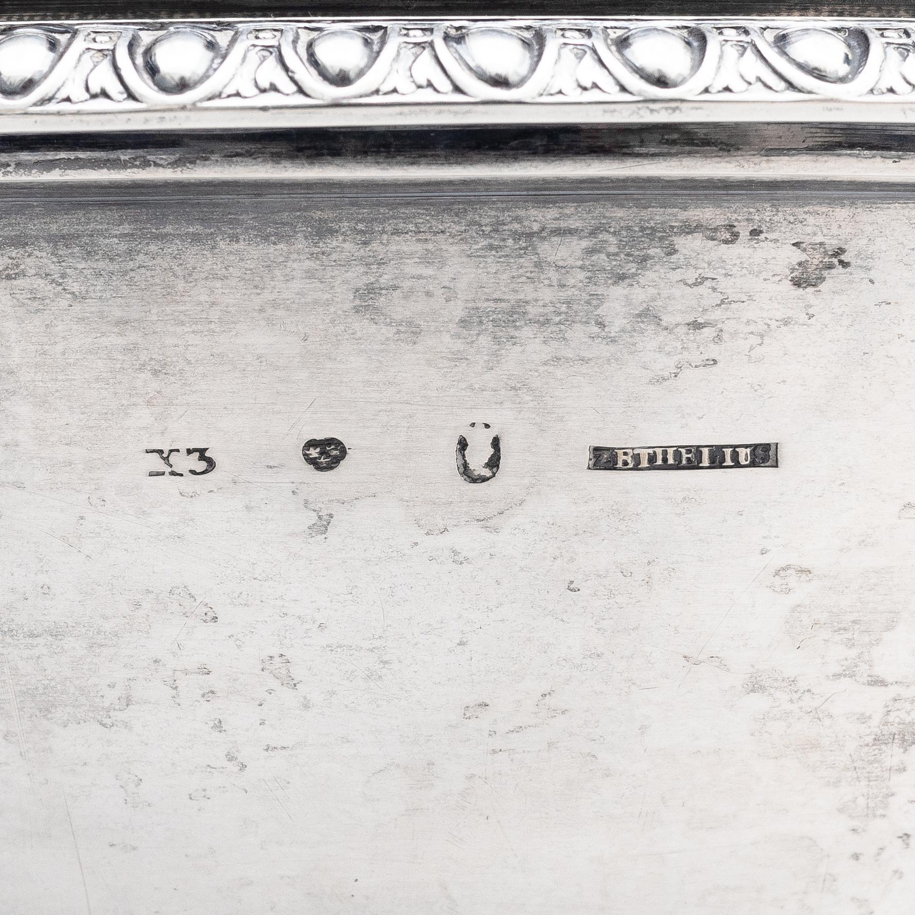 A Swedish Empire silver tureen on stand, mark of Adolf Zethelius, Stockholm 1828.