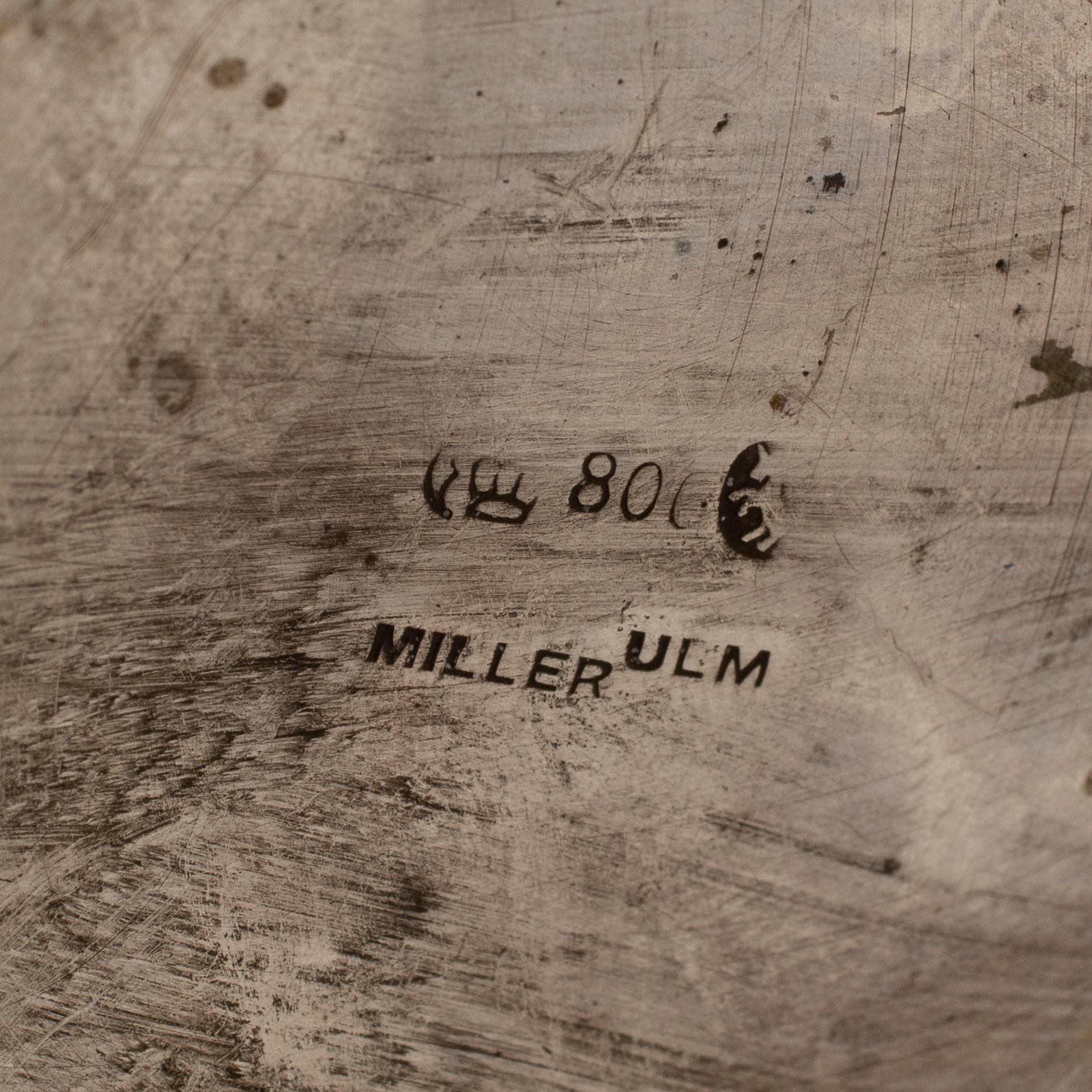 A German silver champagne cooler marked Miller Ulm, eraly 20th Century.
