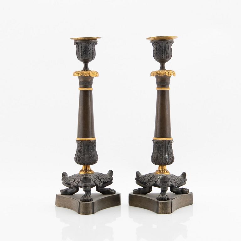 Candelabras a pair, late Empire, France first half / mid 19th century.