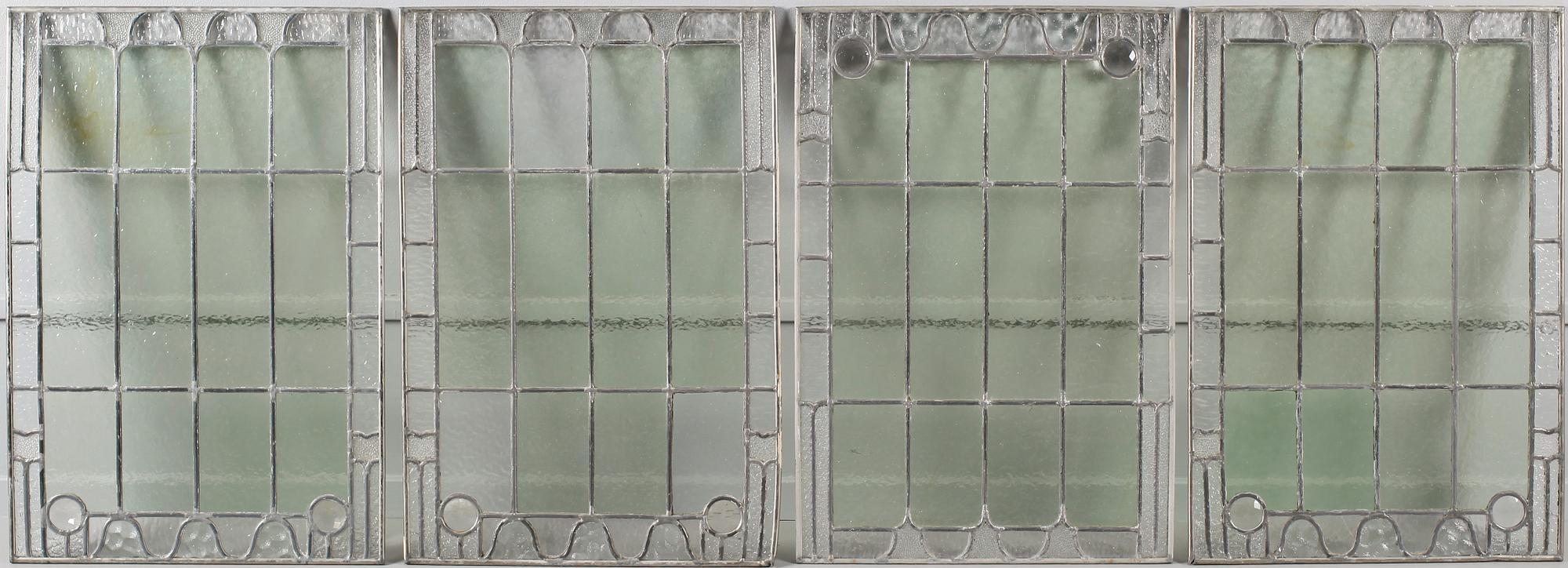 FÖNSTER, 4 st, blyglas, sekelskiftet 1900.