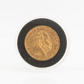 Guldmynt Tyskland, Wilhelm I 20 Mark, 1886.