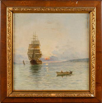OKÄND KONSTNÄR, olja på duk, signerad CJ Lindström, 1800-talets andra hälft.