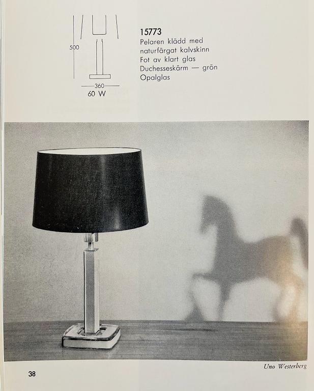 Uno Westerberg, a pair of table lamps, model '15773', Arvid Böhlmarks Lampfabrik, Sweden, 1960s.