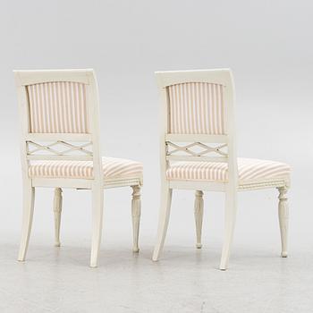 A pair of late Gustavian chairs, Stockholm, late 18th century.