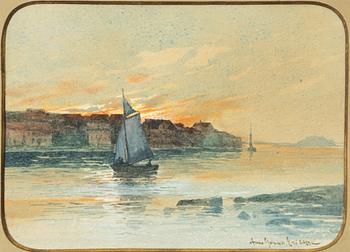 Anna Gardell-Ericson, Segelbåtar i skymningen.