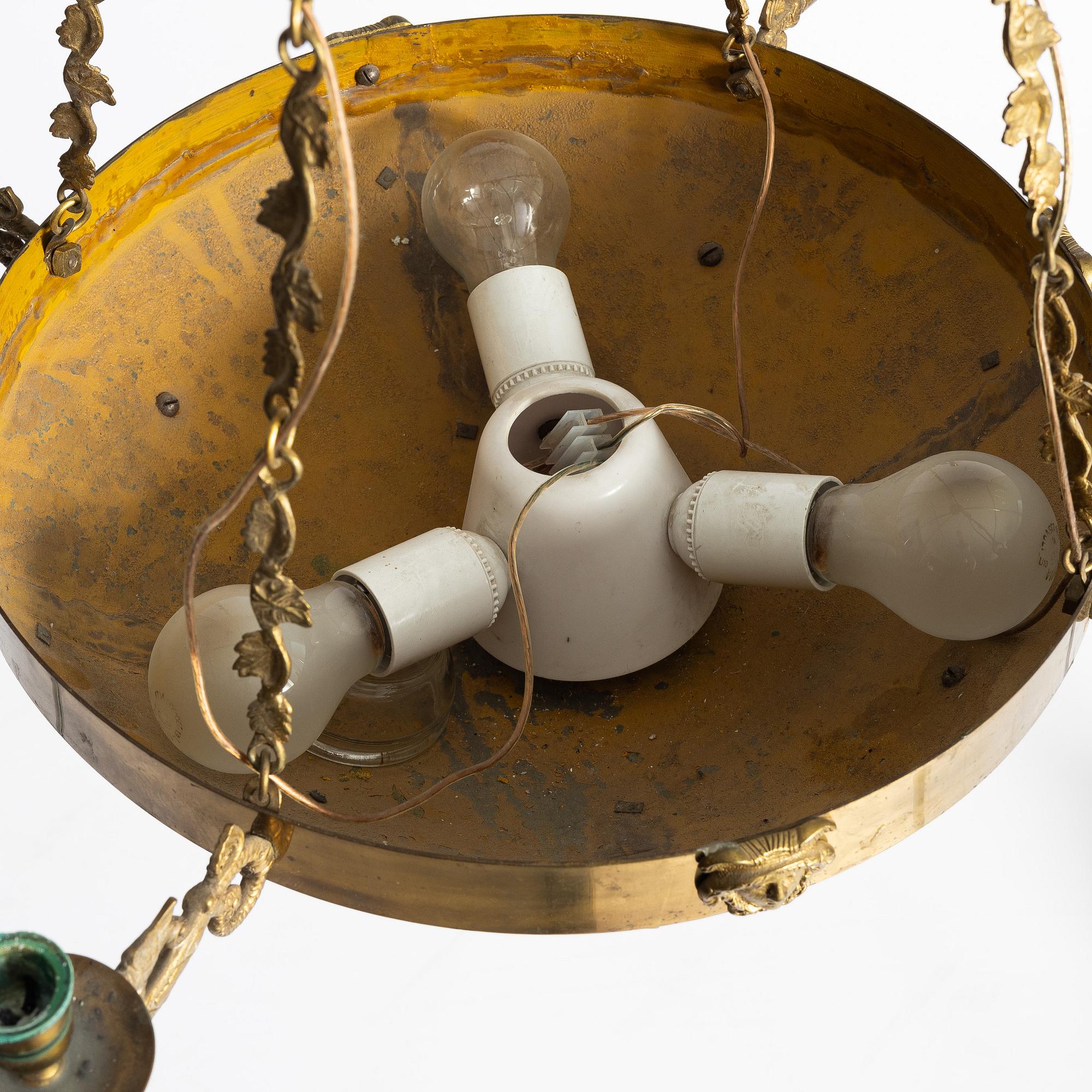 An Empire style ceiling lamp, early 20th Century.