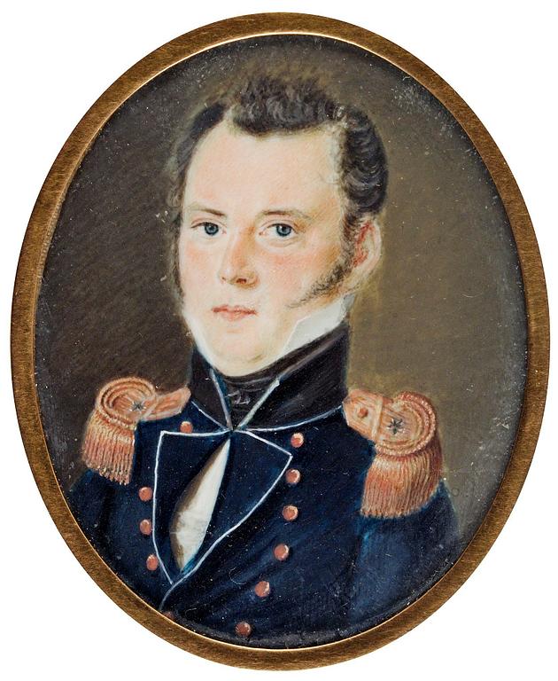 OKÄND KONSTNÄR, miniatyrmålning, gouache på ben. Sverige, 1800-talets början.