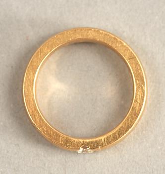 RING, 18K guld med briljant ca 0,22 ct.
