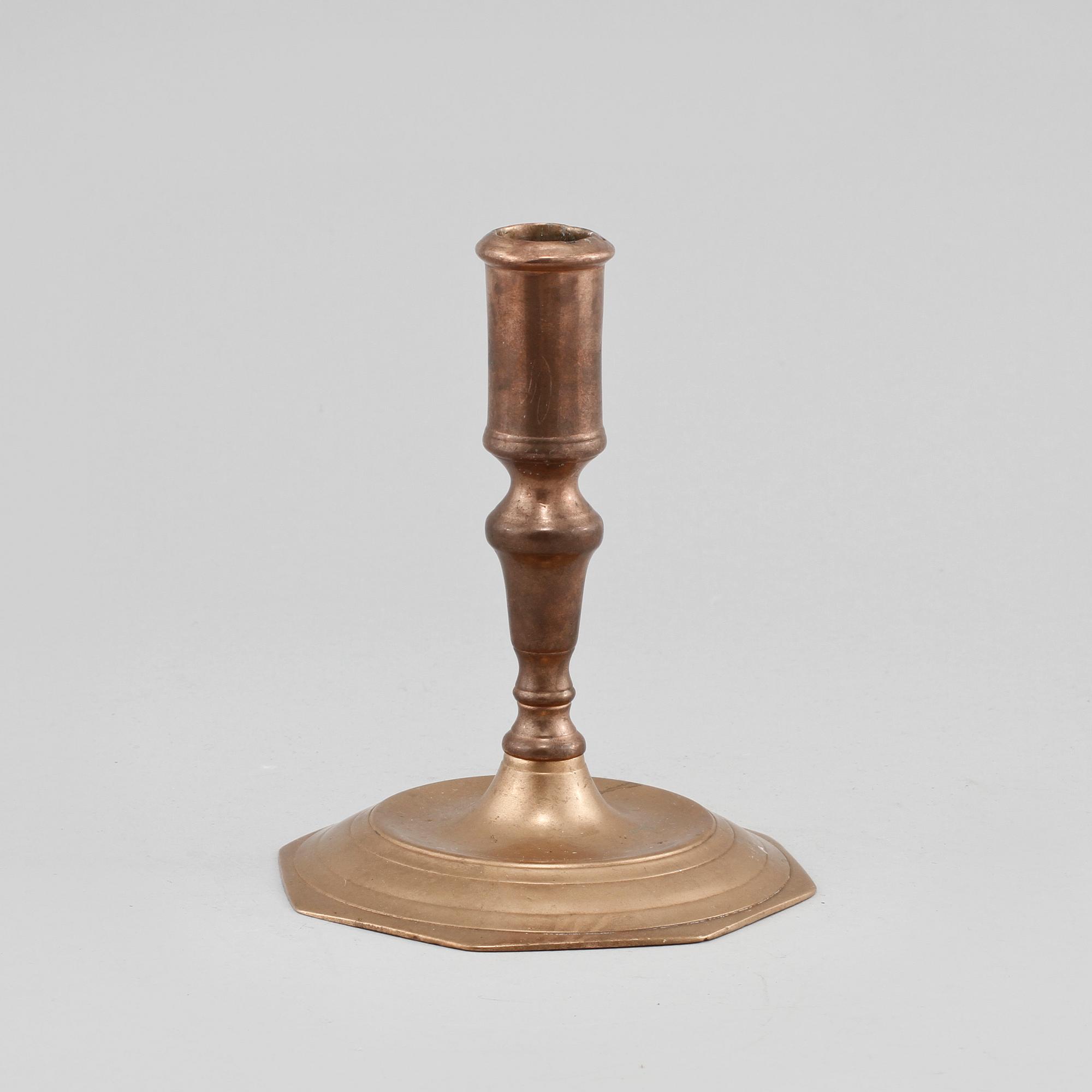 LJUSSTAKE, mässing, 1700-tal.