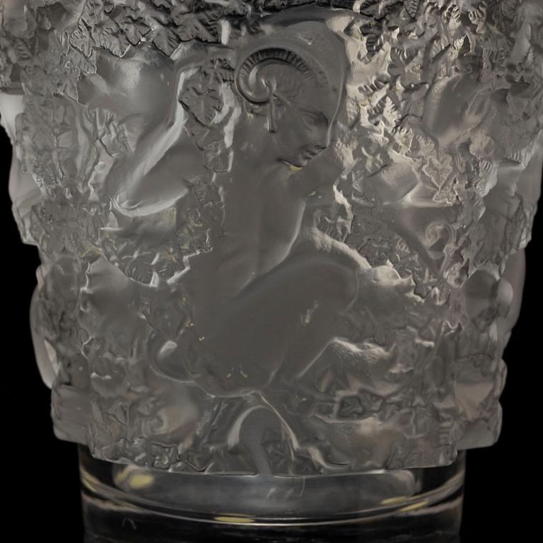 A 'Bacchus' glass vase from Lalique, France.