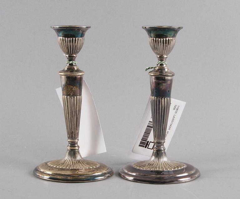 LJUSSTAKAR, ett par. Silver, C.G Hallberg 1956.