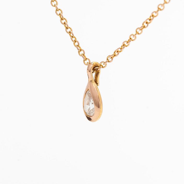 Tiffany & Co, Elsa Peretti, halsband, "Diamonds by the Yard", 18K guld med en päronslipad diamant.