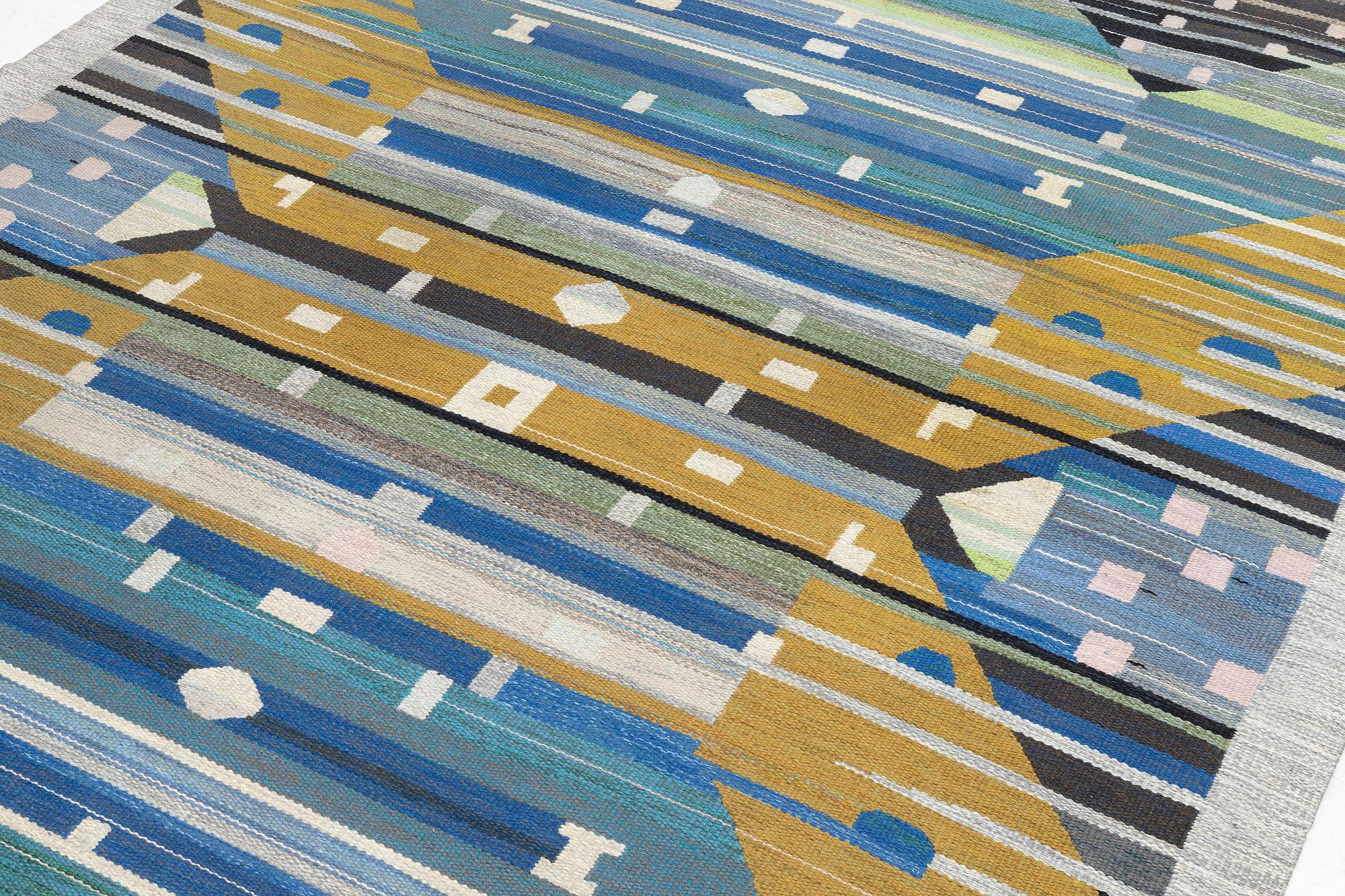Agda Österberg, a carpet. 'Matta 232' or a variant of it, flat and tapestry weave, c. 352 x 240 cm, signed AÖ.