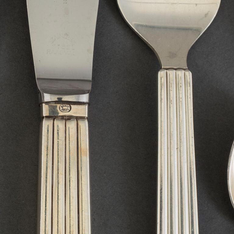 SIGVARD BERNADOTTE, bestickservis, 41 delar, silver, "Bernadotte", Georg Jensen, Danmark, 1900-talets andra hälft.