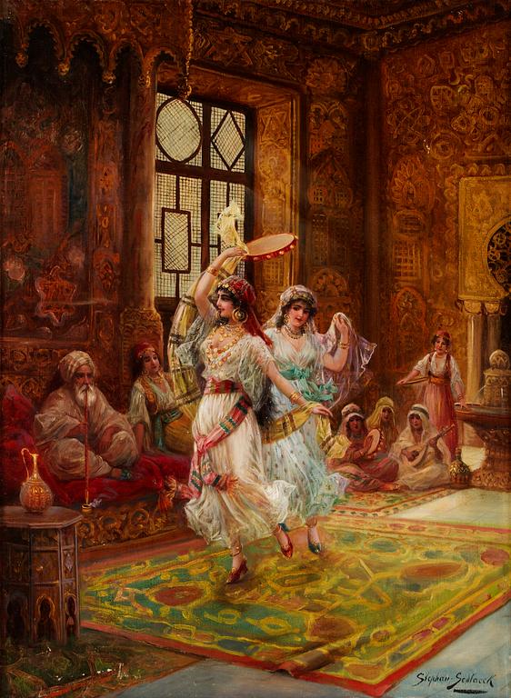 Stephan Sedlacek, Harlem interior with dancing women.