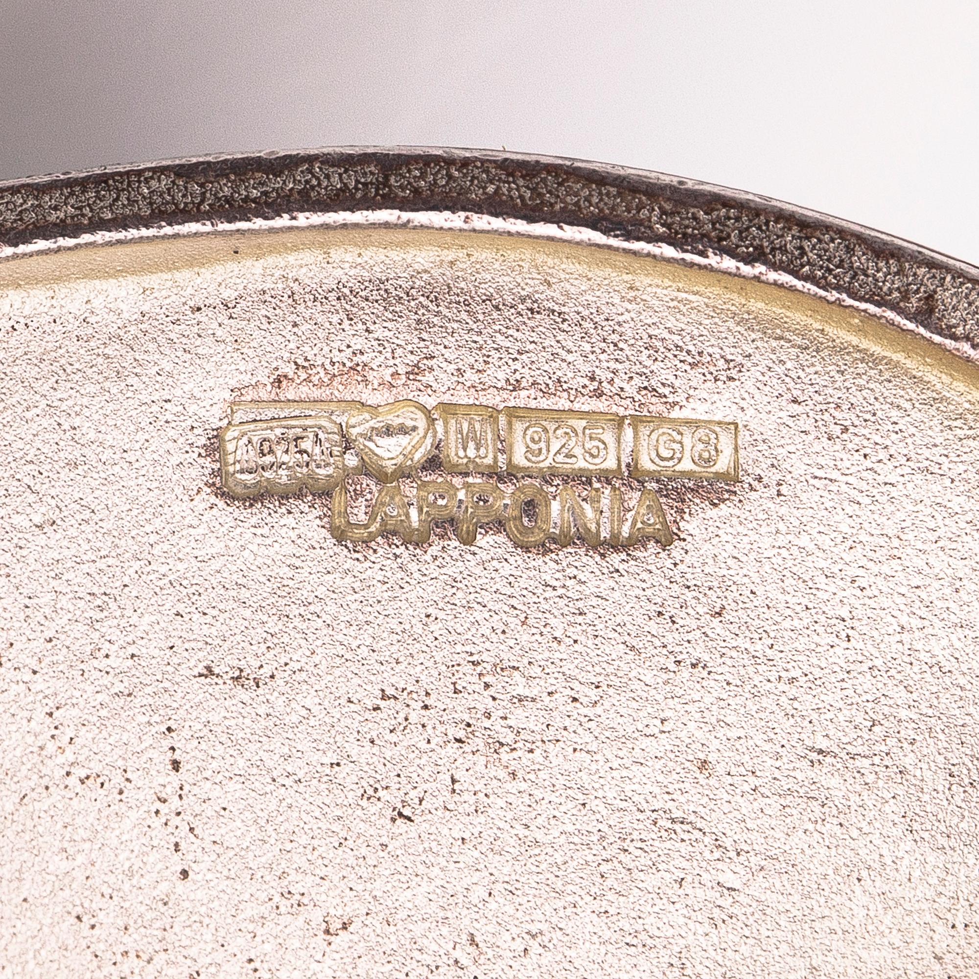 BJÖRN WECKSTRÖM, A sterling silver brooch "Labyrinth". Lapponia 1984.