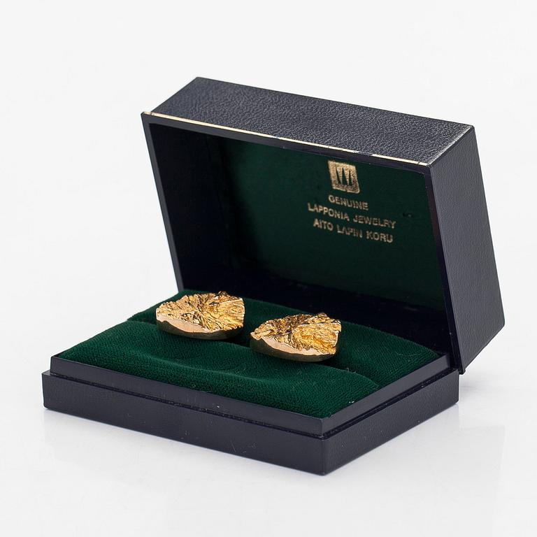 Björn Weckström, manschettknappar, "Djävulens hjul", 14K guld, Lapponia 1970.