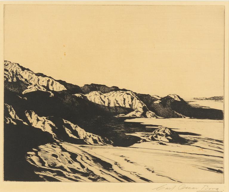 Carl Oscar Borg, Desert landscape with mountains.