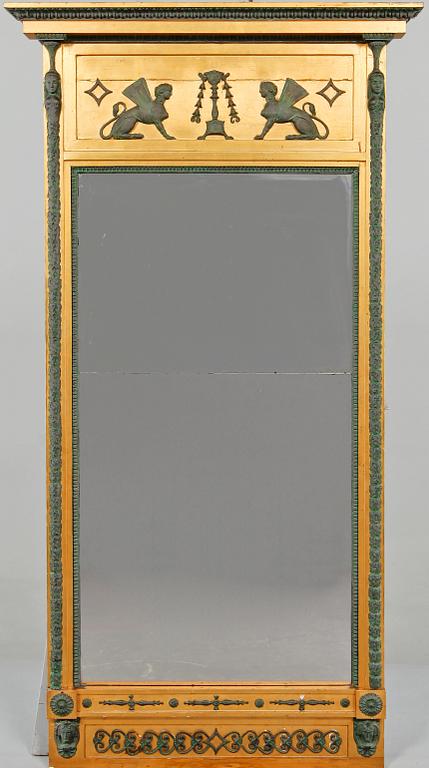 SPEGEL SAMT KONSOLBORD, sengustaviansk/sengustaviansk stil, 1800-tal.