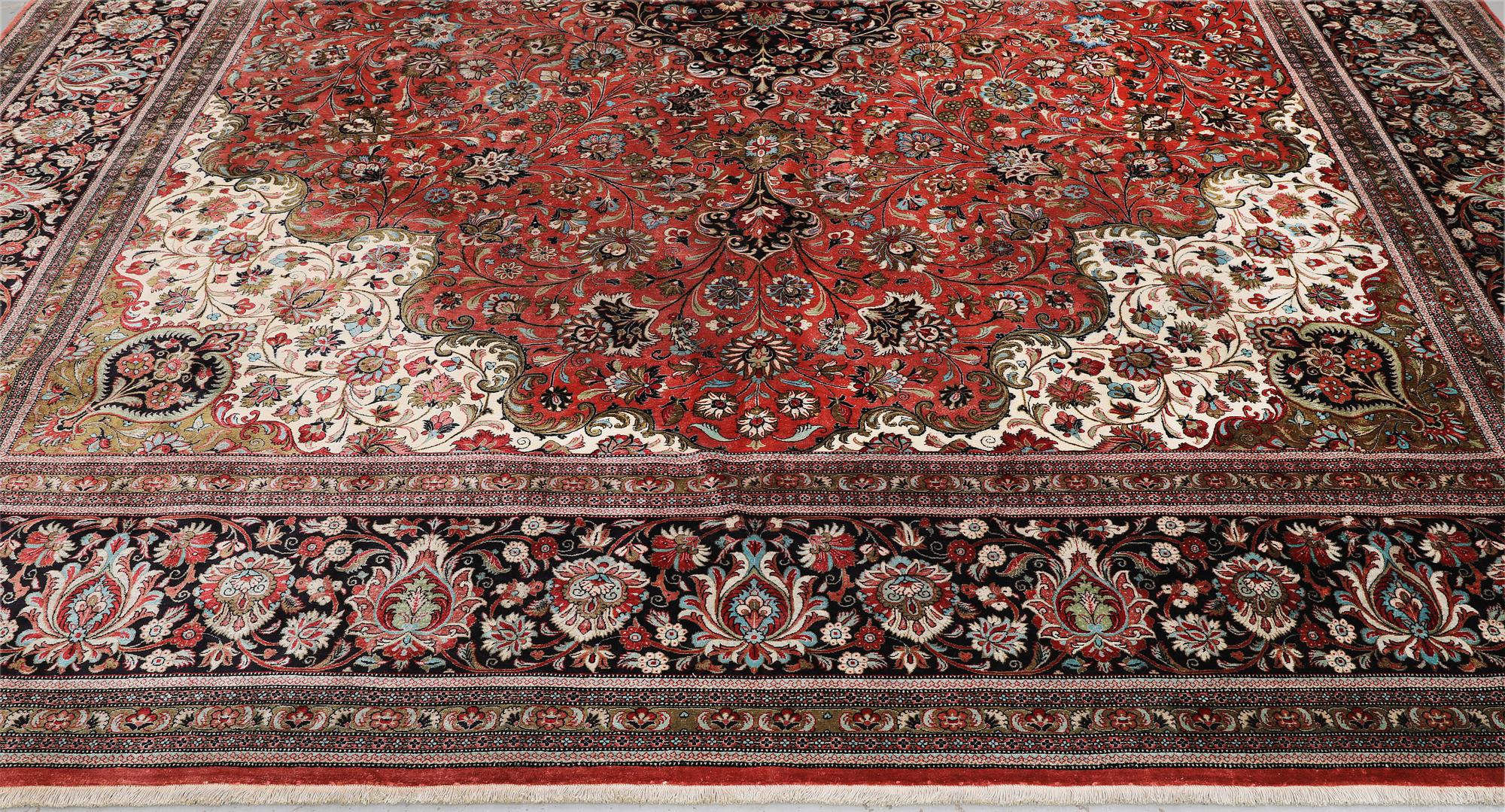 Rug, silk, Ghom, 424 x 307 cm.