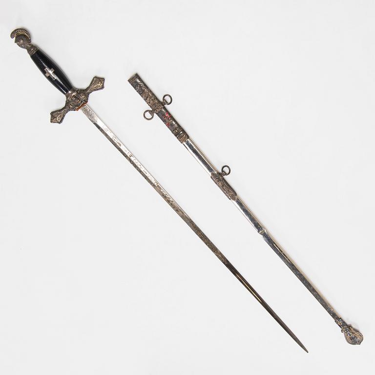 Knights of the Table sword, possibly American, circa 1910.