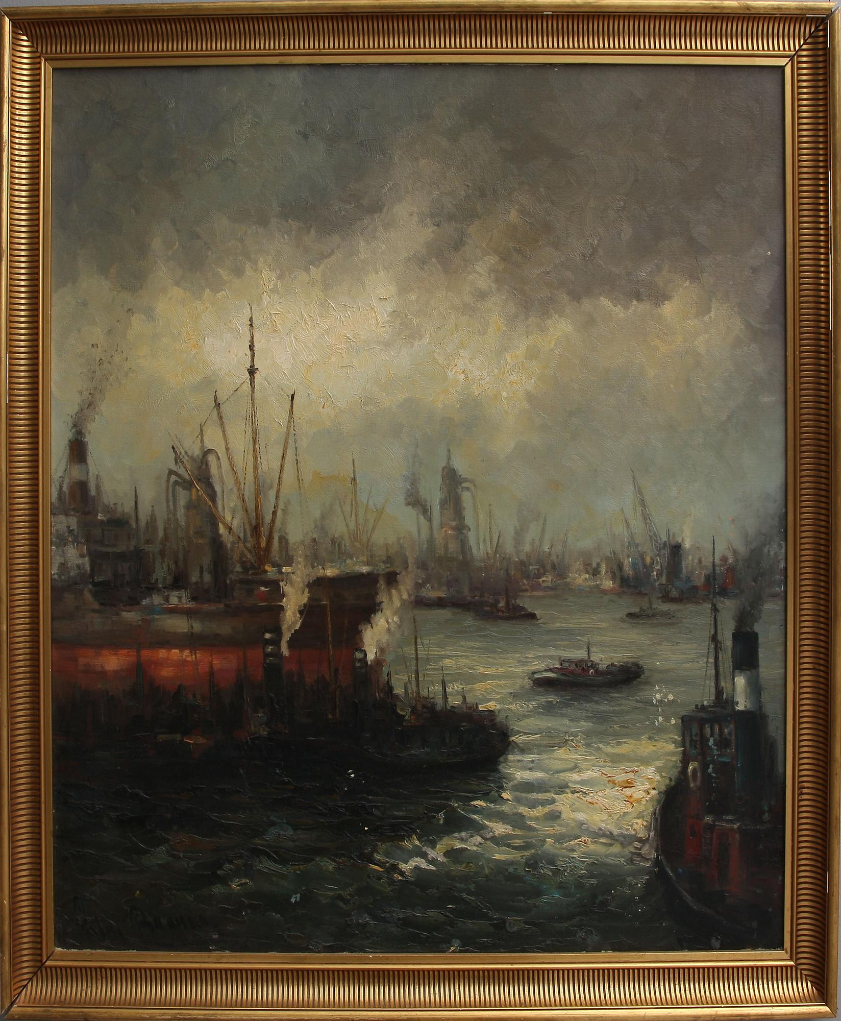 PIETER BROUWER, olja på duk, sign, 1900-tal.