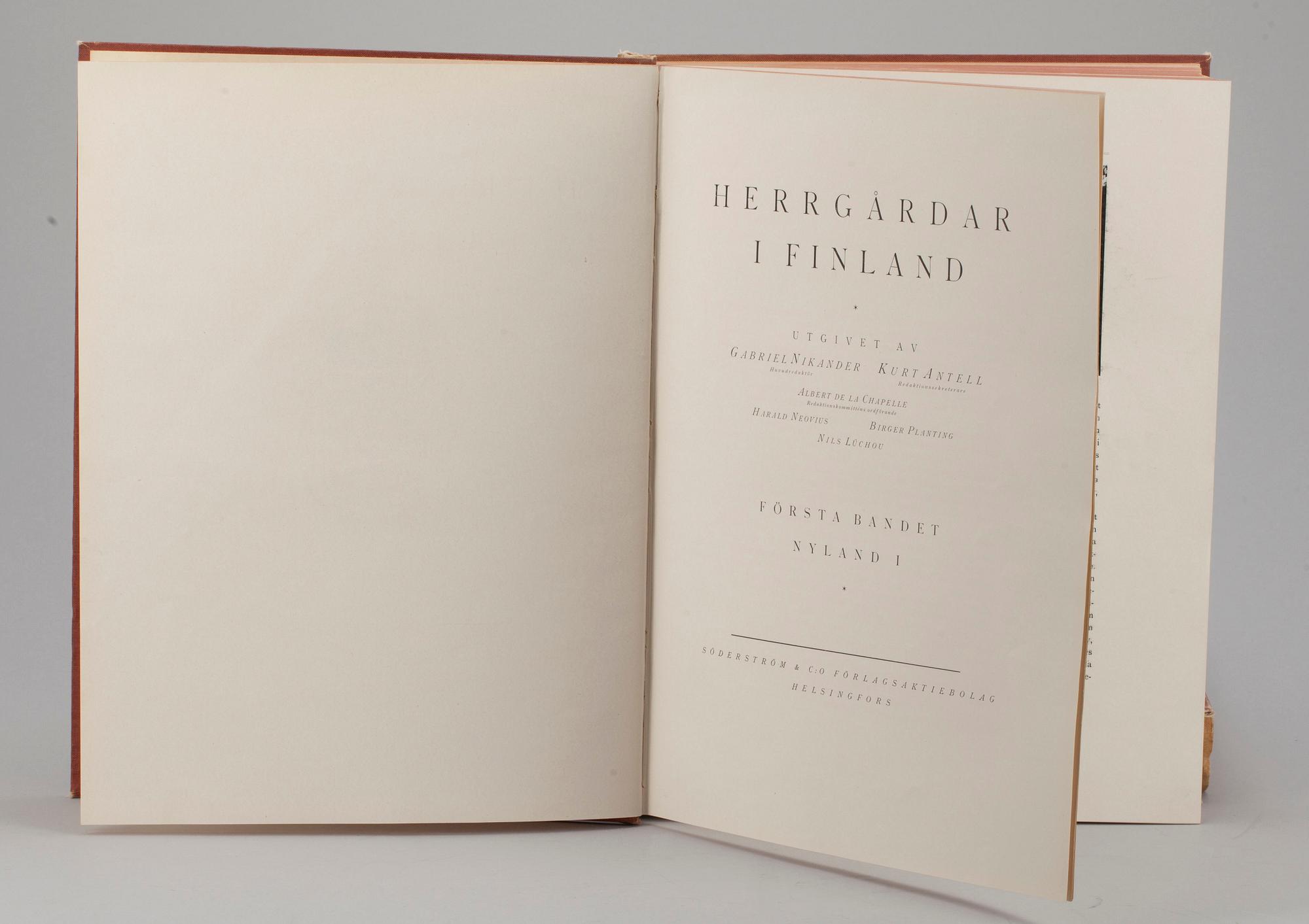 KIRJOJA, "Herrgårdar i Finland I - III", Helsingfors 1928-29.