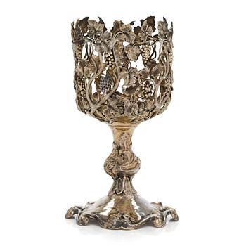 Carl Gustaf Ekqvist, a silver gilt glass holder, Saint Petersburg, 1858.