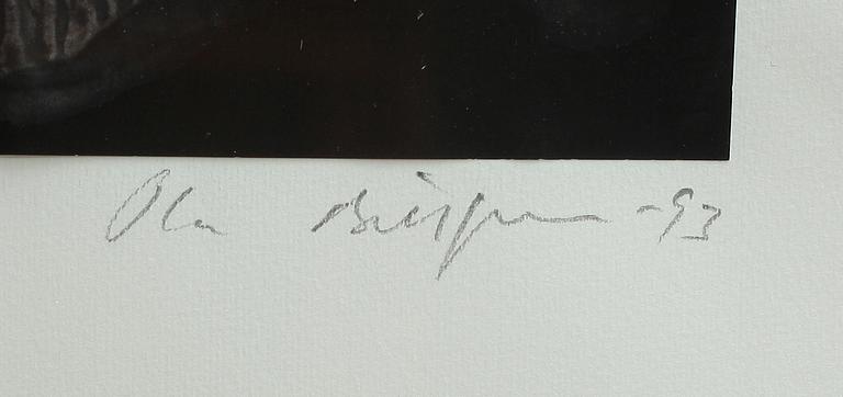OLA BILLGREN, collage och akryl på papper, sign o dat -93.