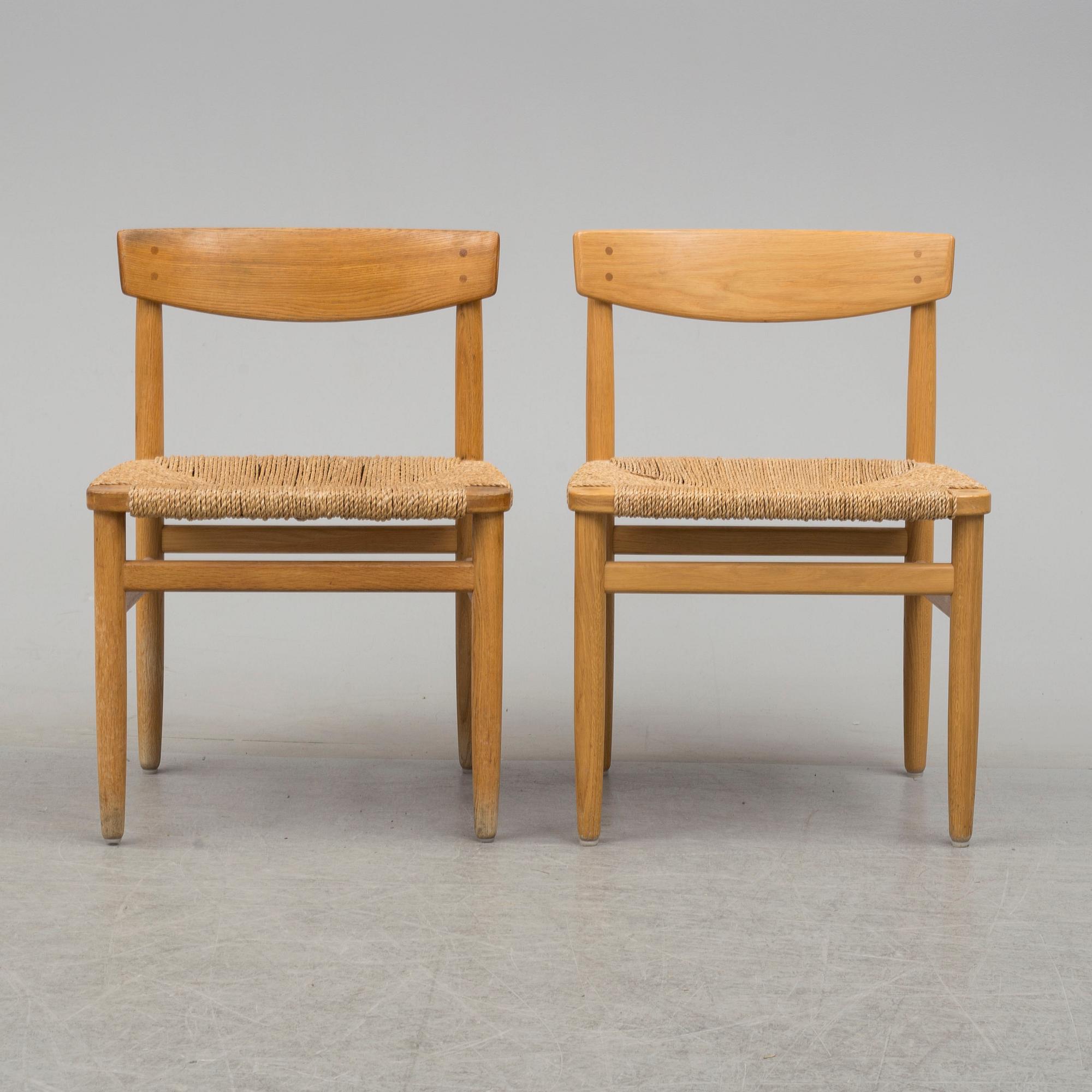A set of six chairs and a dining table 'Øresund' by Børge Mogensen, Karl Andersson & Söner, Huskvarna, Sweden.
