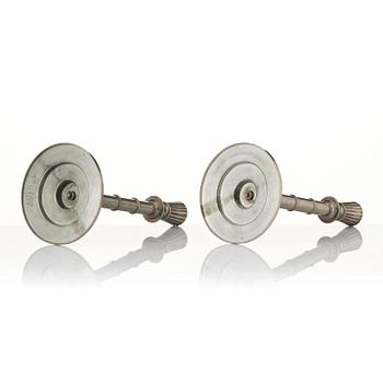 Erik Fleming, a pair of pewter candlesticks, Norrahammars Tenn, 1930.