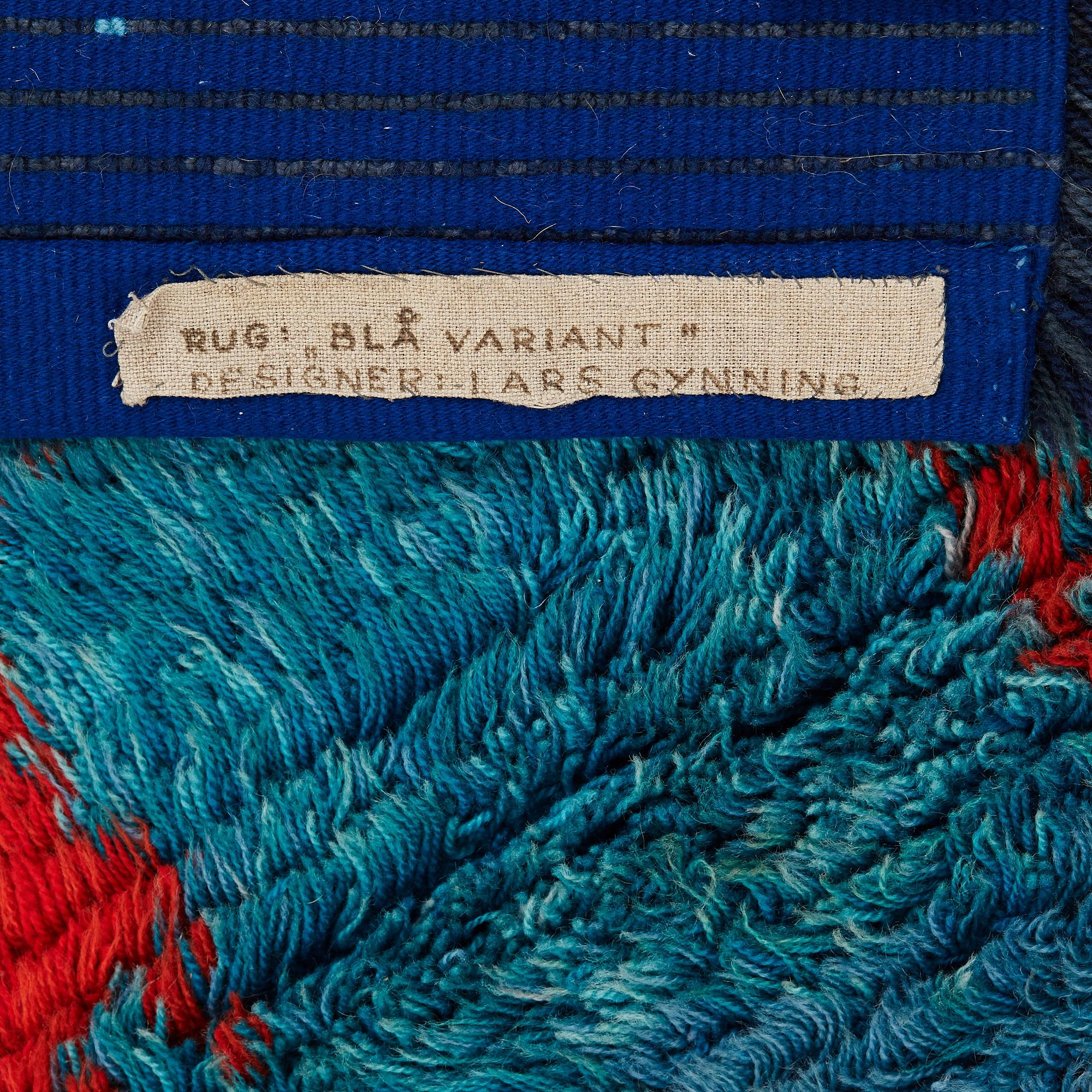 Lars Gynning, A CARPET, "Blå Variant", knotted pile, ca 168-170 x 120,5-122 cm, designed by Lars Gynning.