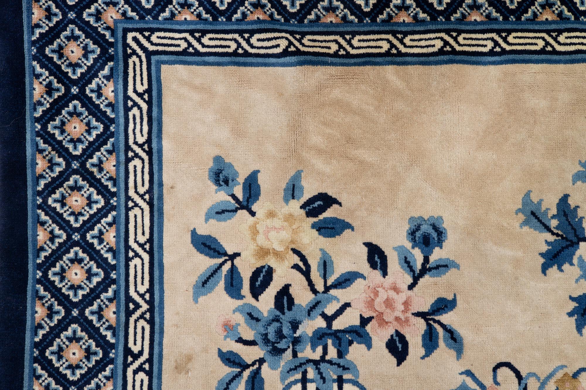 Rug, old, China, "antique finish", approx. 204 x 125 cm.