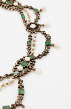 A 19th century emerald necklace.